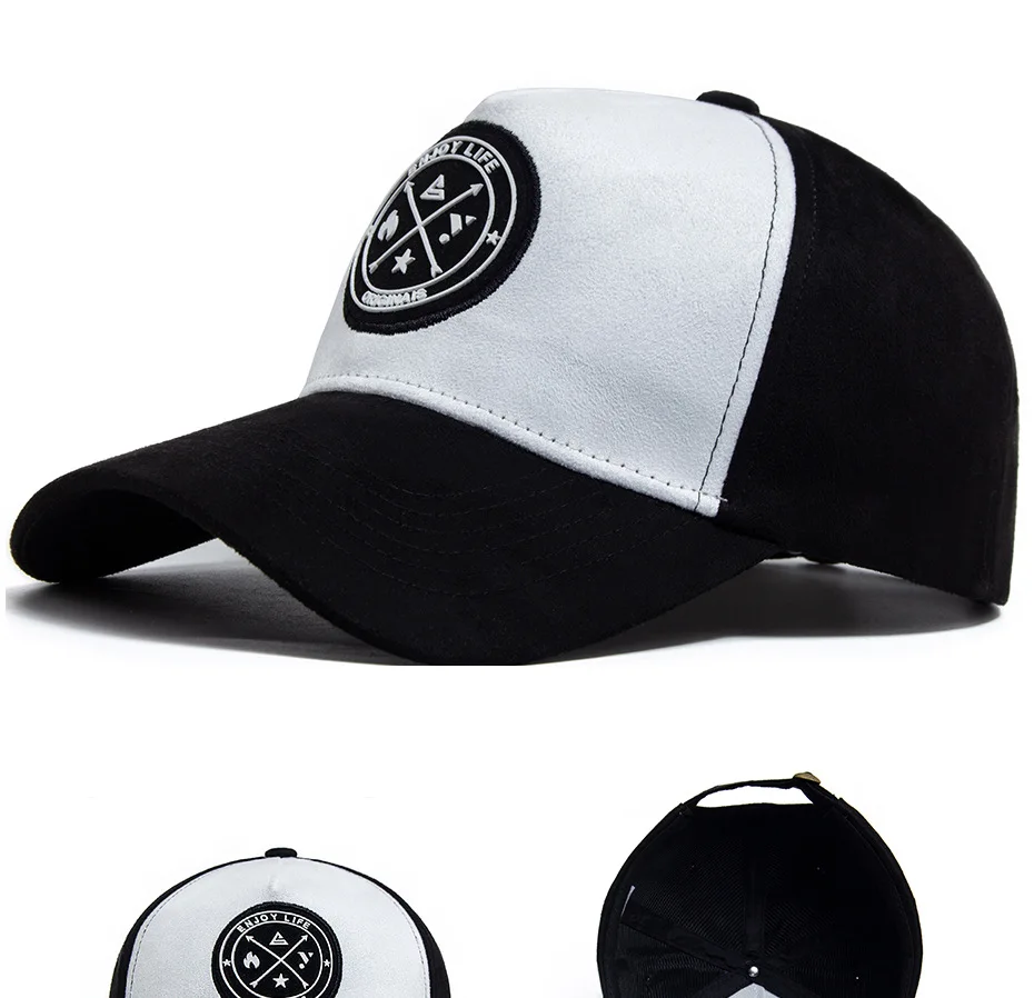 Neue runde Lederetiketten, trendige Wildlederhüte für Herren, Baseballkappen, vielseitige Sonnenhüte für Herren, Hip-Hop-Kappen für Damen, Outdoor-Schatten – Detail 6