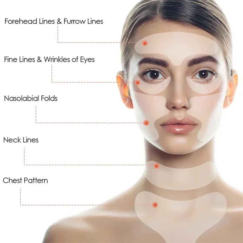 16pcs Reusable Silicone Patches Anti Rimpel Pads Silicone Wrinkle Removal Sticker Face Forehead Neck Eye Sticker Skin Care Patch