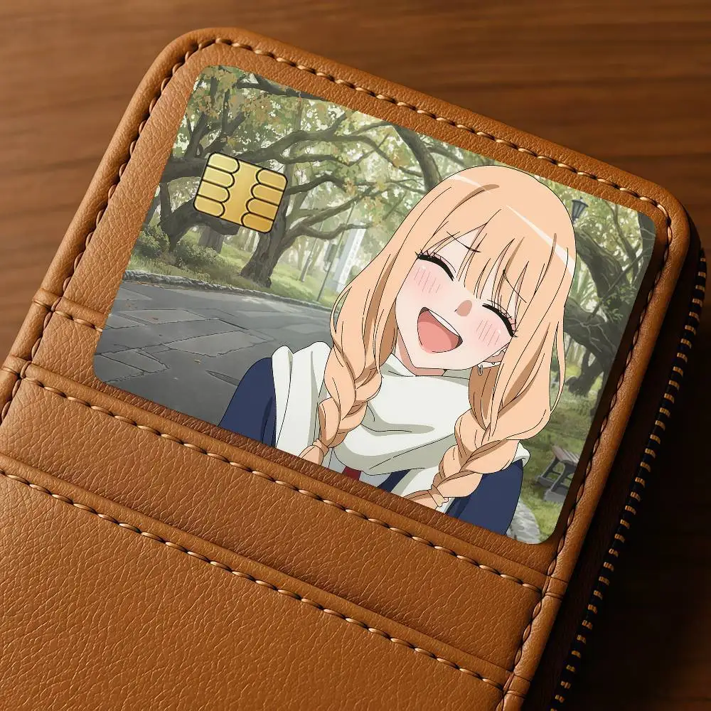 Anime M-Marin Kitagawa Credit Skin Cover Card Stickers 4PCS Film Bus Pass Front Decoration Bank Debit Waterproof