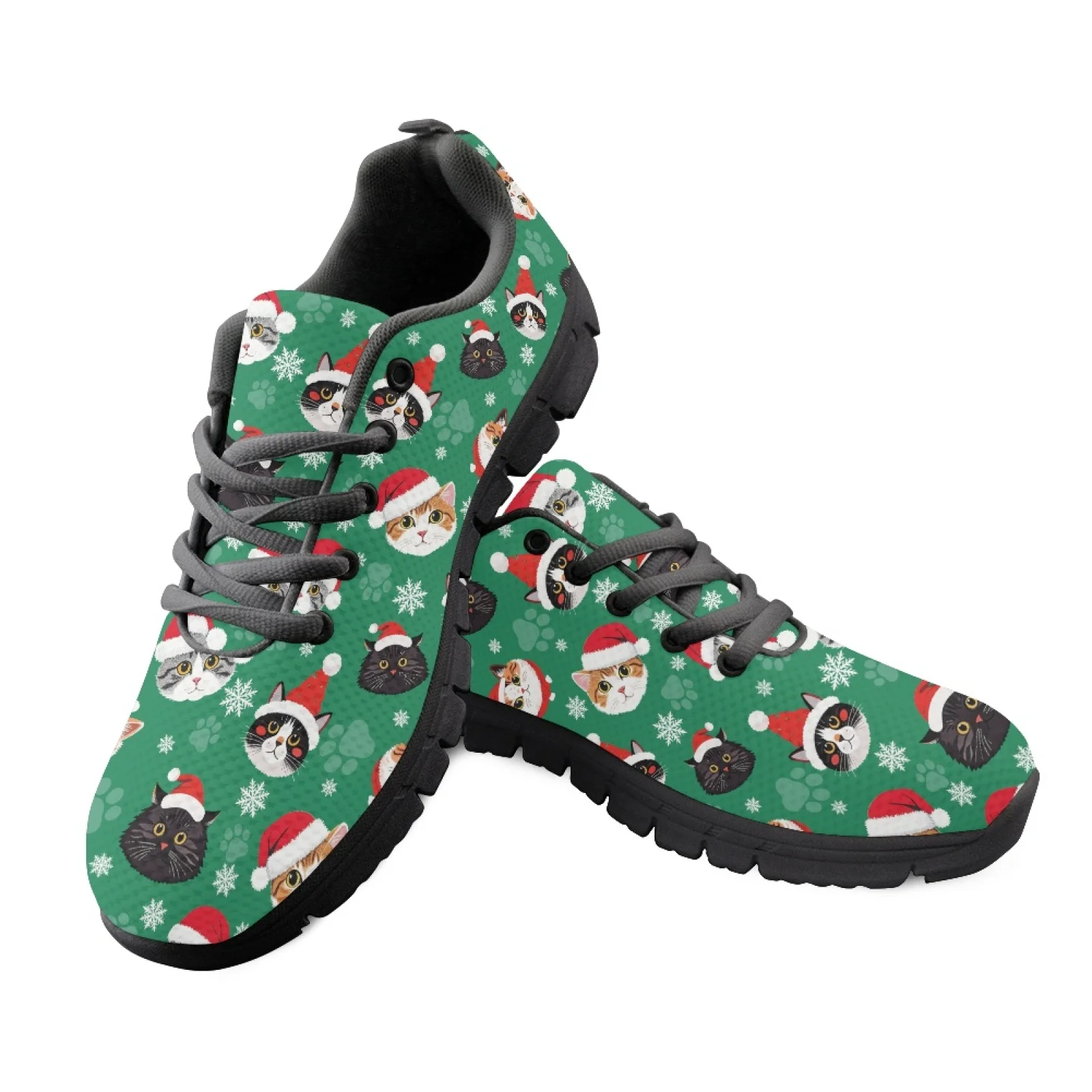 Coloranimal Cat Print Women Athletic Work Shoes for Standing All Day Cushion Mens Athletic Sneakers for Outdoor