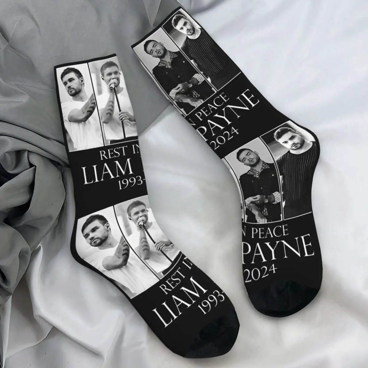 

Liam Payne Singer 1993-2024 чулки с графическим рисунком Kawaii, осенние нескользящие носки, дышащие носки для пар, спорта на открытом воздухе