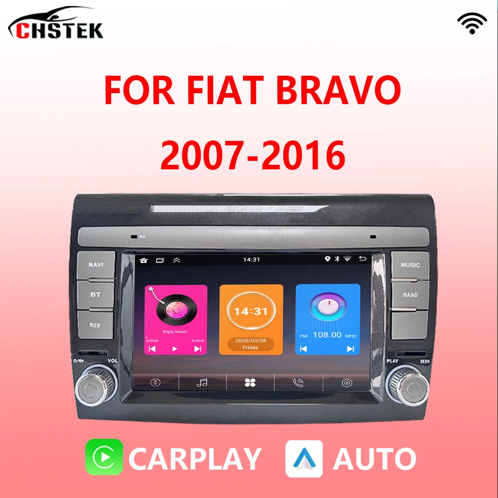 

CHSTEK 7"Car Radio Multimedia Carplay For Fiat Bravo 2007-2016 Wireless Navigation Carplay WIFI Auto Bluetooth Android Stereo