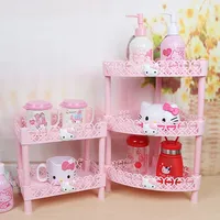 Sanrio Kawaii Hello Kitty Small Storage Rack Anime Cartoon Cute Fashion Exquisite Sturdy Kitchen Bathroom Desktop Organizer Rack