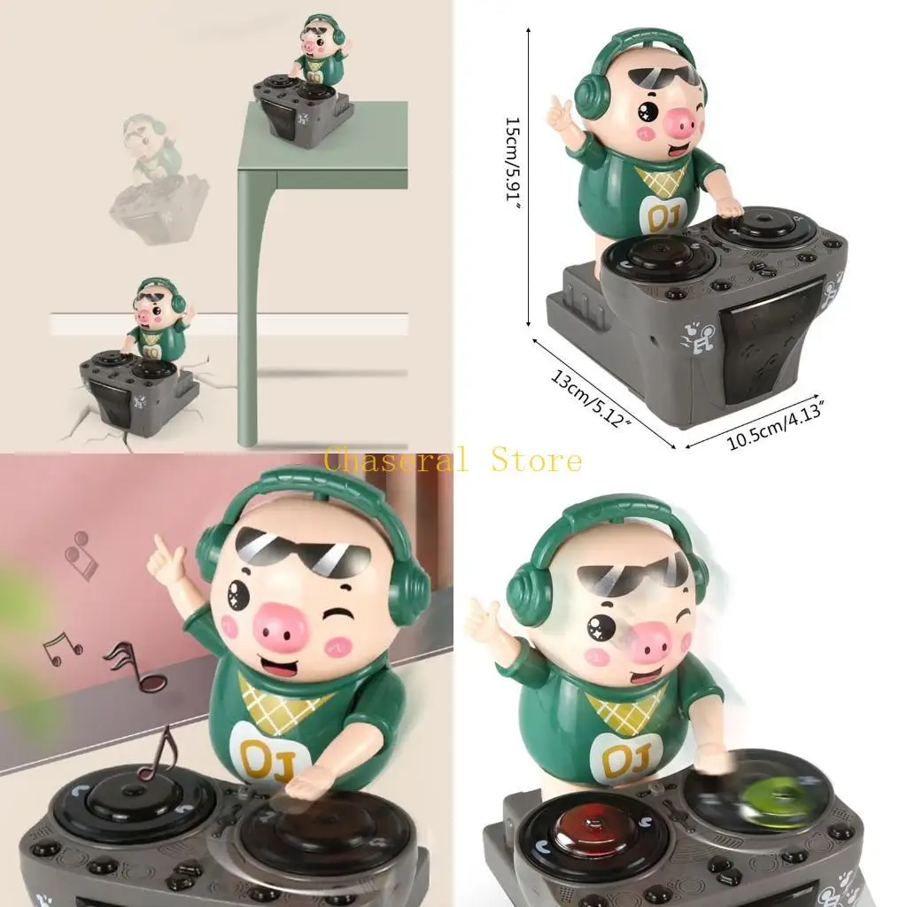 

E7CE DJ Pig Move Freely with Cheerful Sounds Senses Ability Development for Kids
