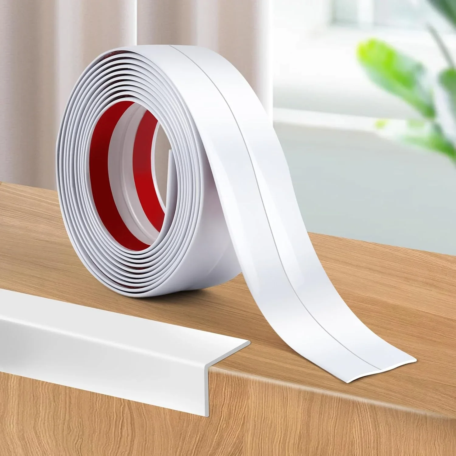 6m Self-Adhesive PVC Wall Molding Trim Corner Guards Caulk Strip Table Edge Door Frame Baseboard for Protection Sea