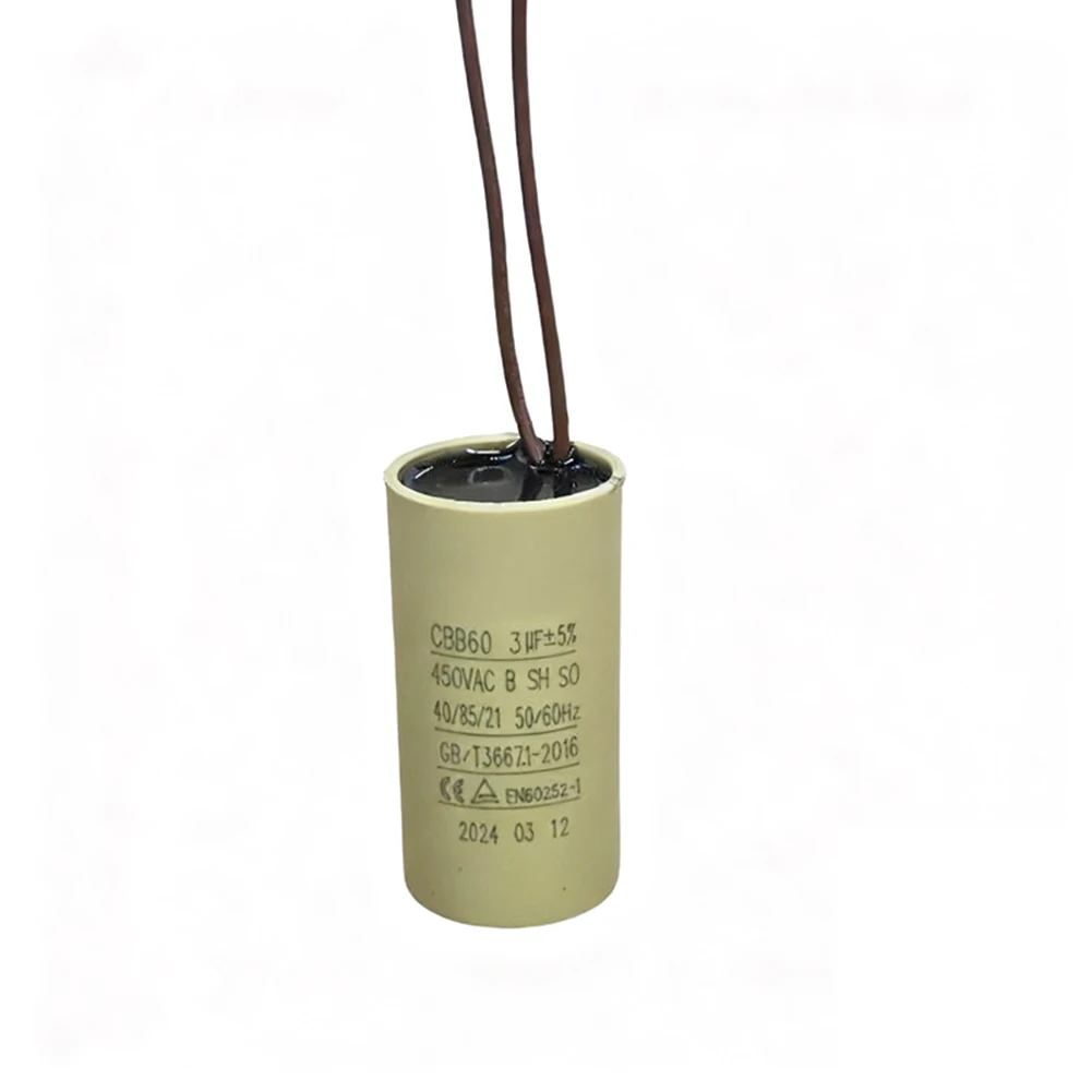 CBB60 Capacitor For Circulating Water Pump Hanging Fireplace 2.5uF Capacitor 25*50mm CBB60 Capacitor Electrical Equipment