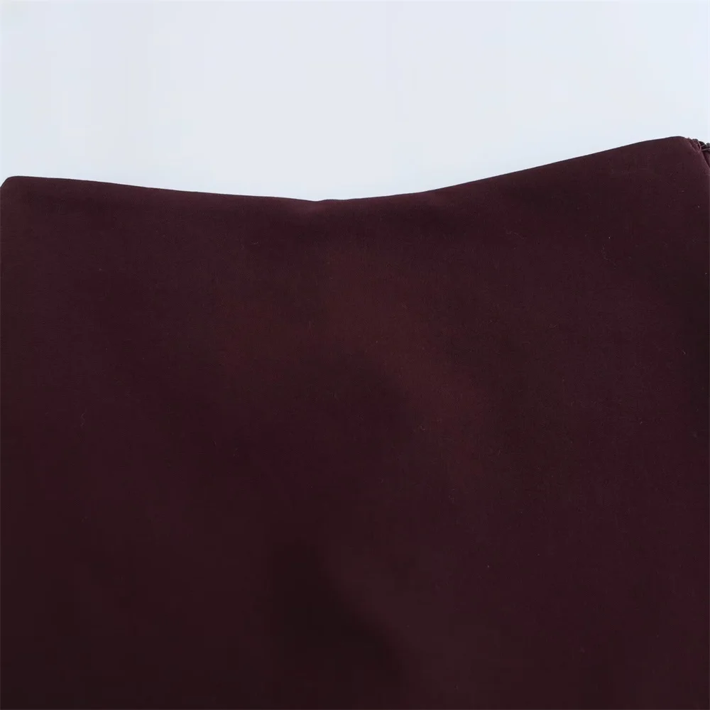 منتج شتوي جديد بلون سادة ريترو سليم صالح ارتفاع الخصر نسخة ألف خط نصف تنورة تنورة صغيرة السراويل للنساء #4