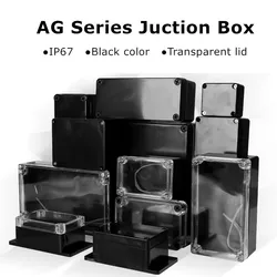 AG Series Waterproof Dustproof ABS Plastic Black Juction Box Universal Electric Project Enclosure With PC Clear Transparent Lid