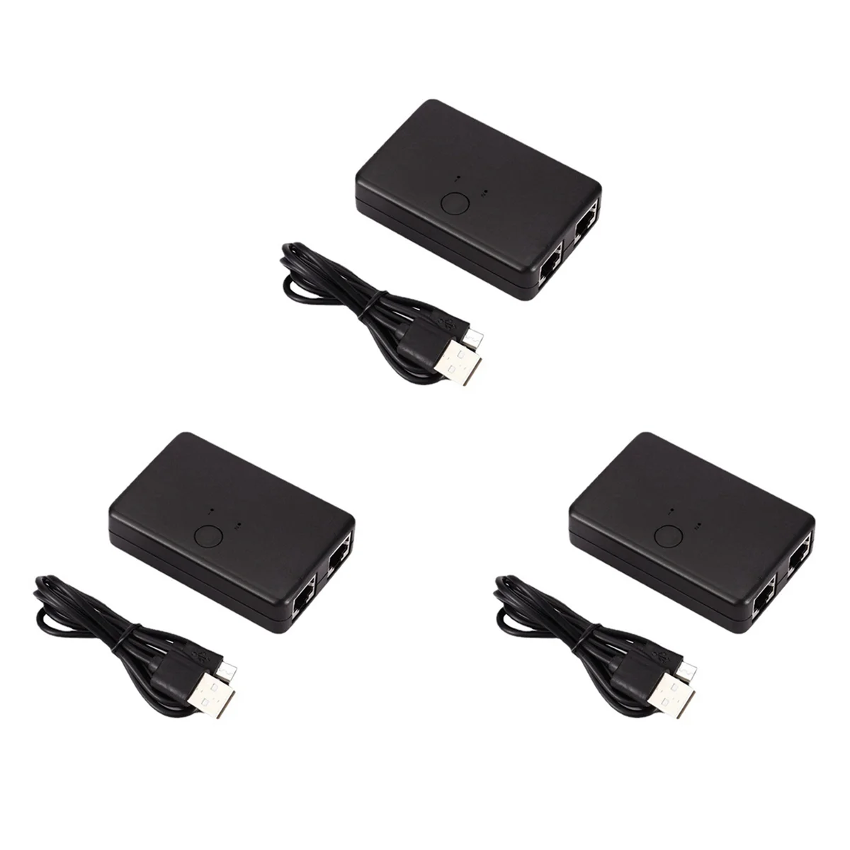 

3x 2-портовый сетевой переключатель RJ45, переключатель, сетевой разветвитель, удлинитель кабеля 100 Мбит/с, селектор без питания, 2-сторонний адаптер, соединитель
