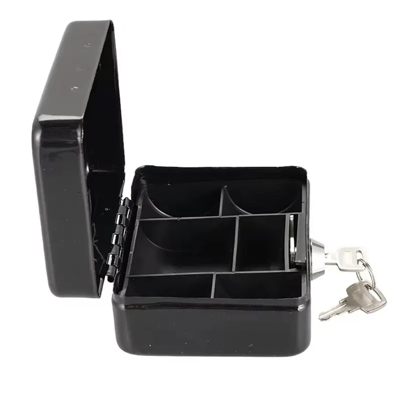BAAG-Portable Cash Box Mini Safe Lock Box Metal Security Box With Key Sturdy For Coin Bank Money Bank For Coin Collection