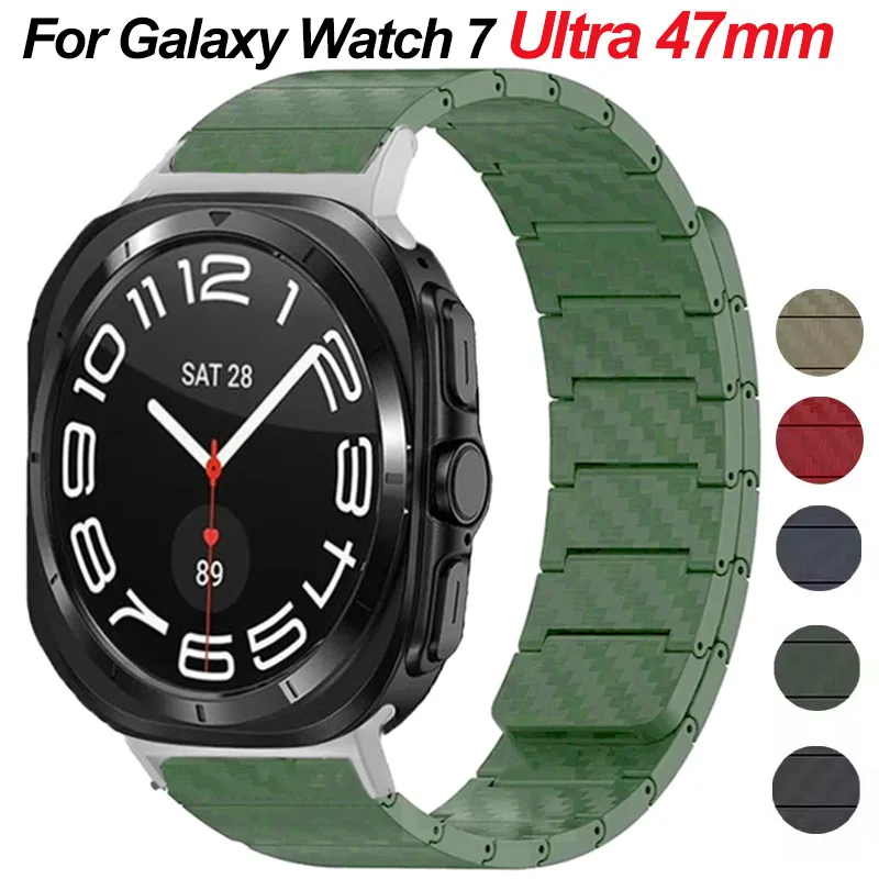

Magnetic Carbon Fiber Strap For Samsung Galaxy Watch 7 Ultra 47mm Bracelet Lightweight Watchband Galaxy Watch Ultra 47mm Belt