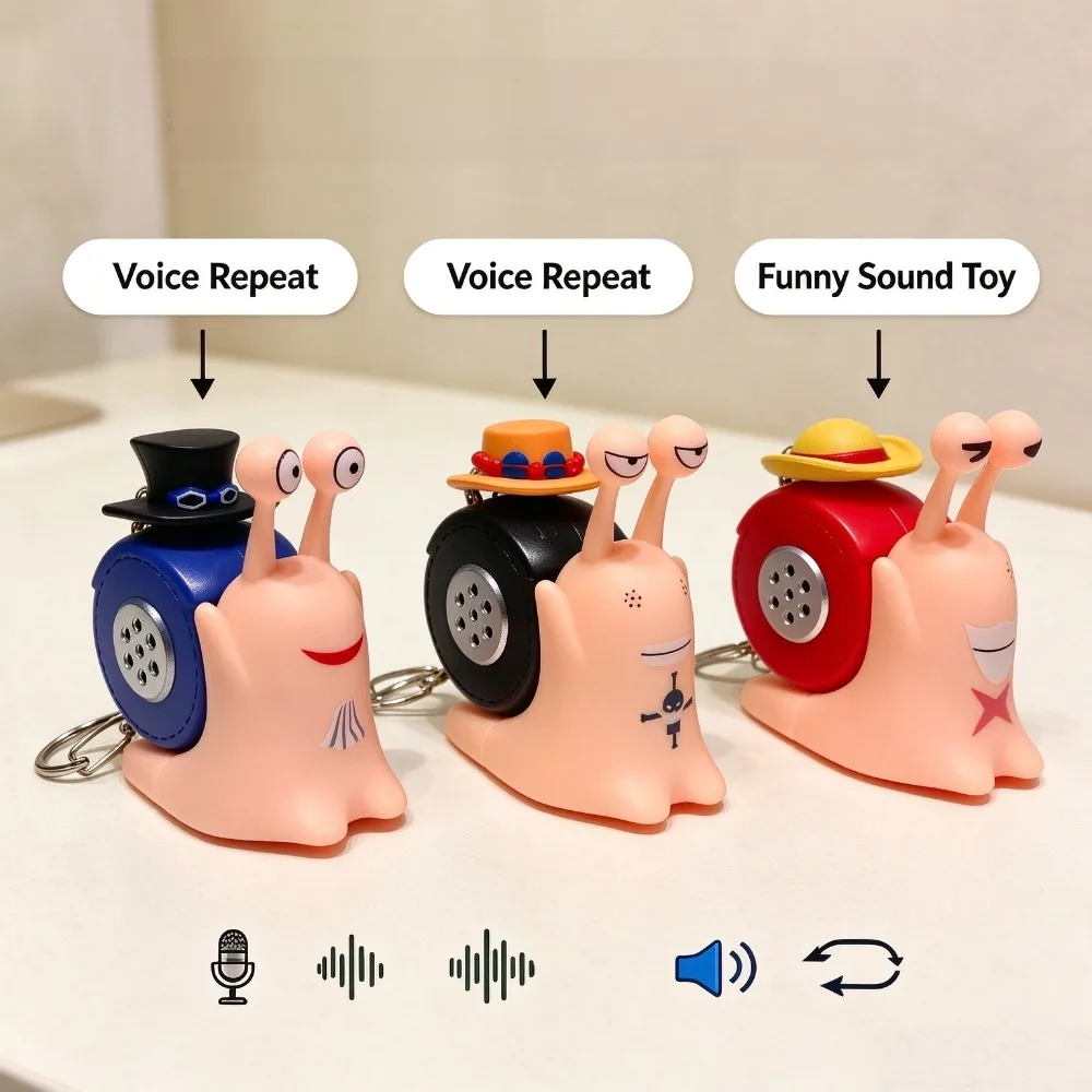 Novelty Snail Voice Recorder Toy, Cartoon Bug Phone Shape Sound Playback Ornament, Creative Gift