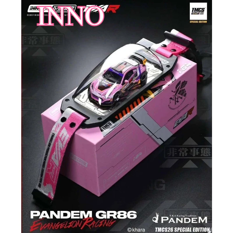 TCMS INNO 1/64 alloy Pandem Toyota GR86 EVA simulation car model, collection item, adult figurine, boy's gift