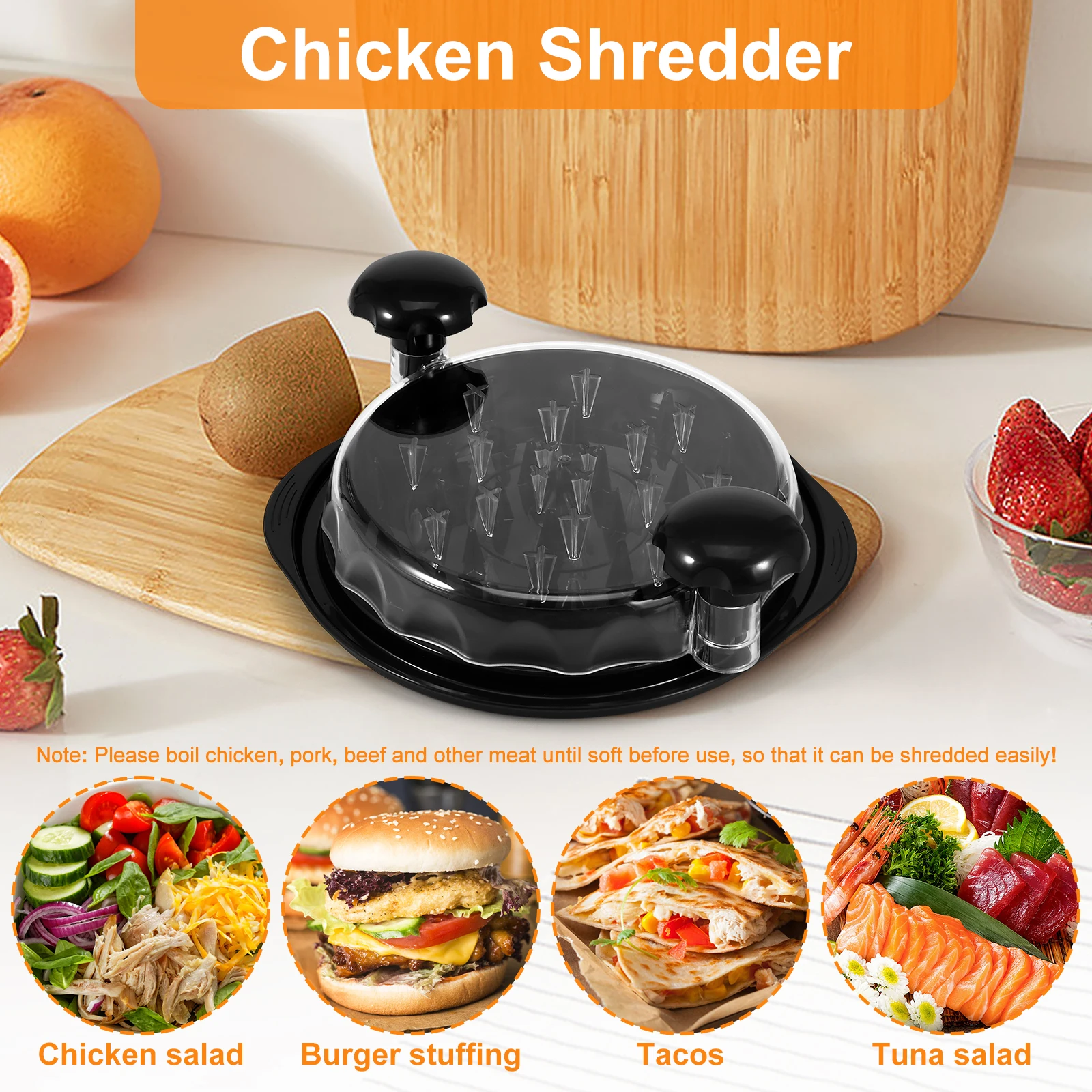 Chicken Shredder Tool Meat Breast Shredding Separation Mincing Grinder Machine for Shredding Chicken Pulled Beef Kitchen Supplie