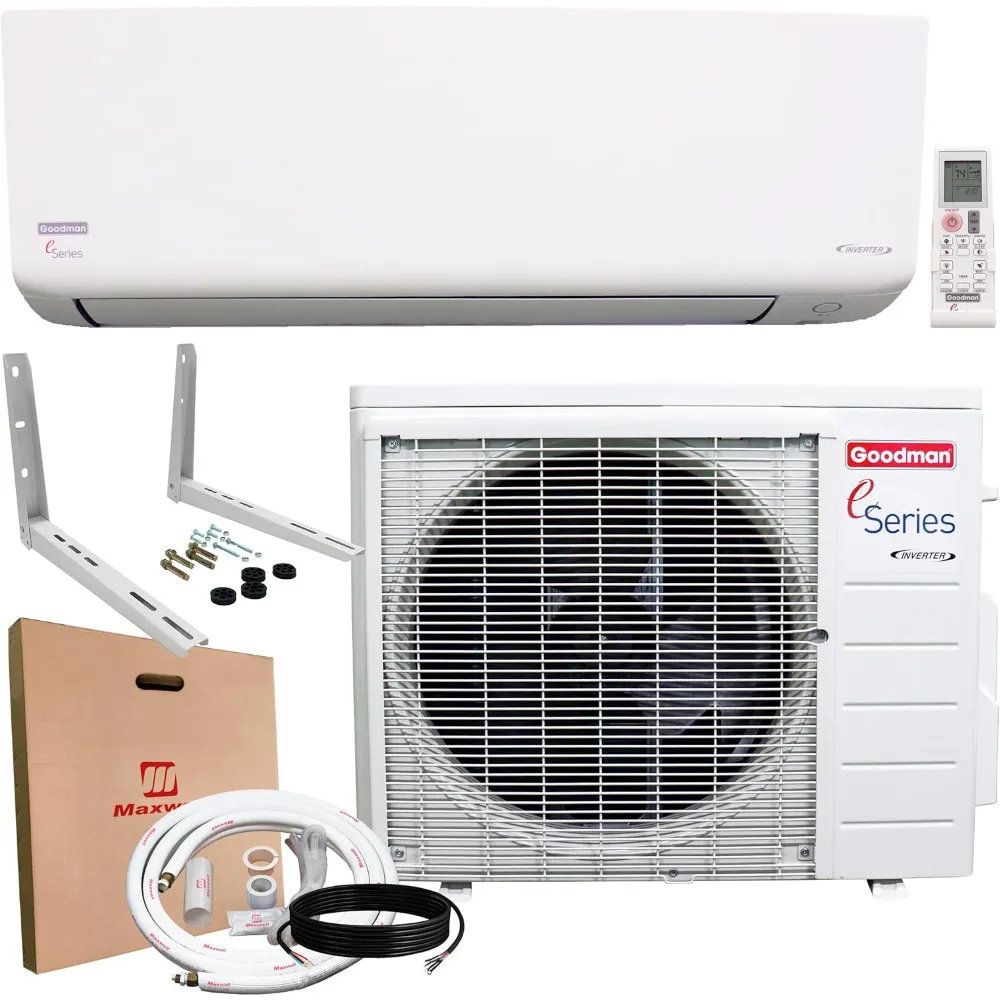 

Goodman 18,000 BTU 18 SEER2 Ductless Mini Split Inverter Heat Pump System with 15-ft Installation Kit and Wall Mounting Bracket