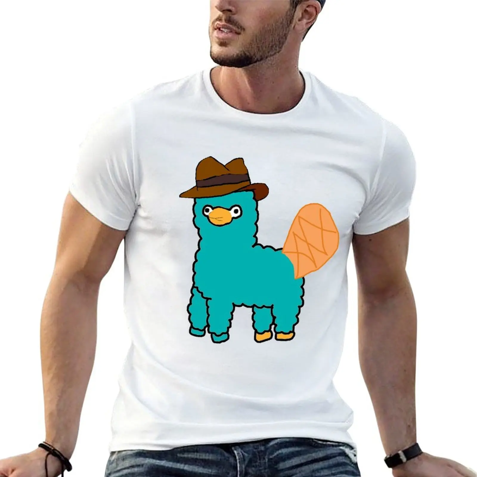Perry the Platypaca T-Shirt valentines boutique clothes graphic tee shirt plain black t shirts men