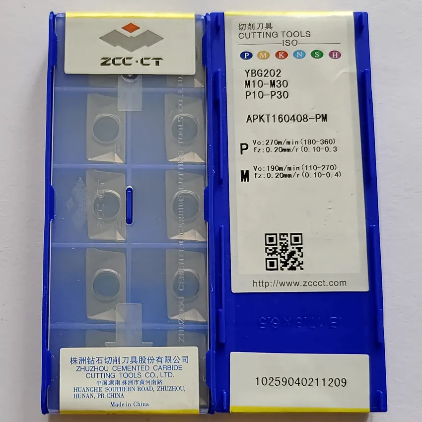 

ZCC.CT APKT160408-PM YBG202 / APKT160408-PM YBG205 / APKT160416-PM YBG202 APKT160408 APKT160416 CNC carbide inserts 10pcs/box