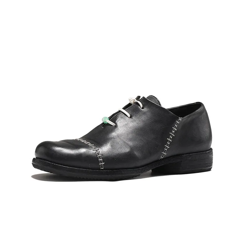 High-end Premium Washed Horsehide Men Shoes Comfortable Breathable Business Casual Leather Shoes