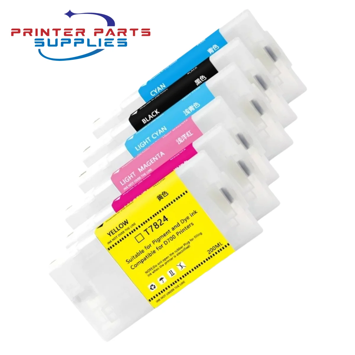 1PC T7821 T7822 T7823 T7824 T7825 T7826 T7811 Ink Cartridge Dye Ink Cartridge for Epson SureLab DX100 D700 SL-D700 Printer 200ML
