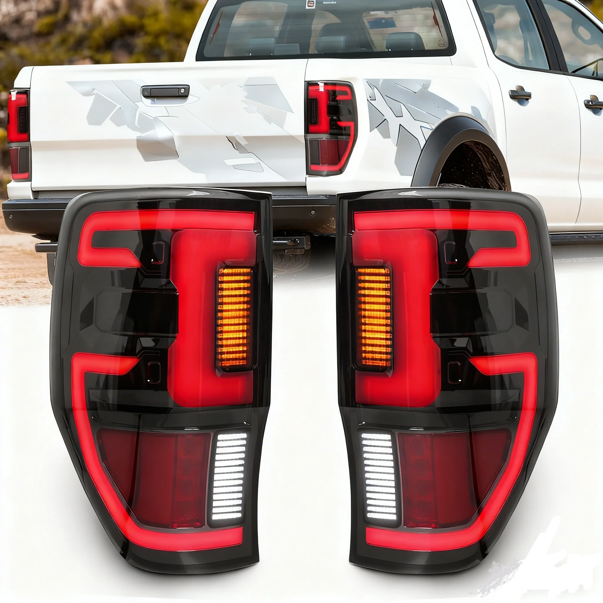LED Taillight For Ford Ranger T7 PX MK1 MK2 2012-2021 Brake Tail Lamp Flowing Turn Signal Lights Reversing Tail Lamp Assembly