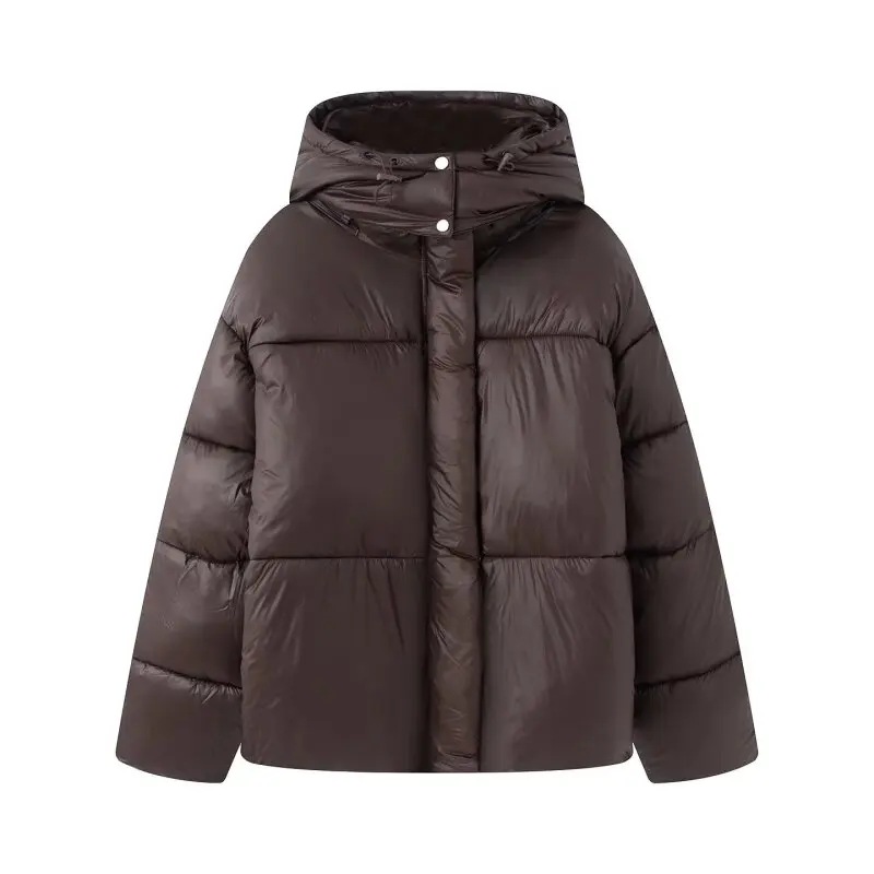 

Women's European Style Stand Collar Hooded Thick Winter Coat Casual Jacket