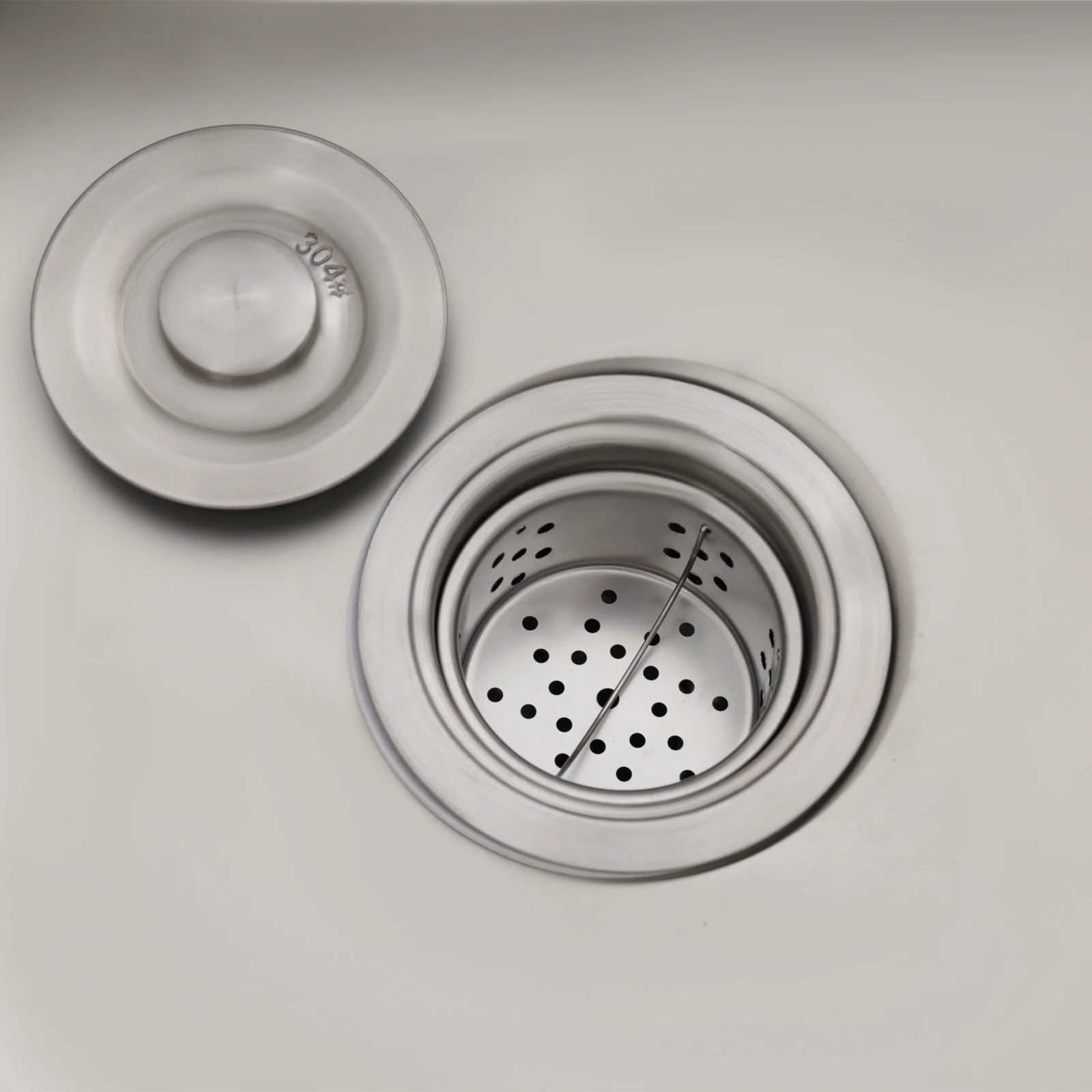 حوض فضي 29.5*15.7*29.5 مع سطح عمل ورف سفلي، حوض مطبخ فردي قائم بذاته للأماكن الخارجية #5