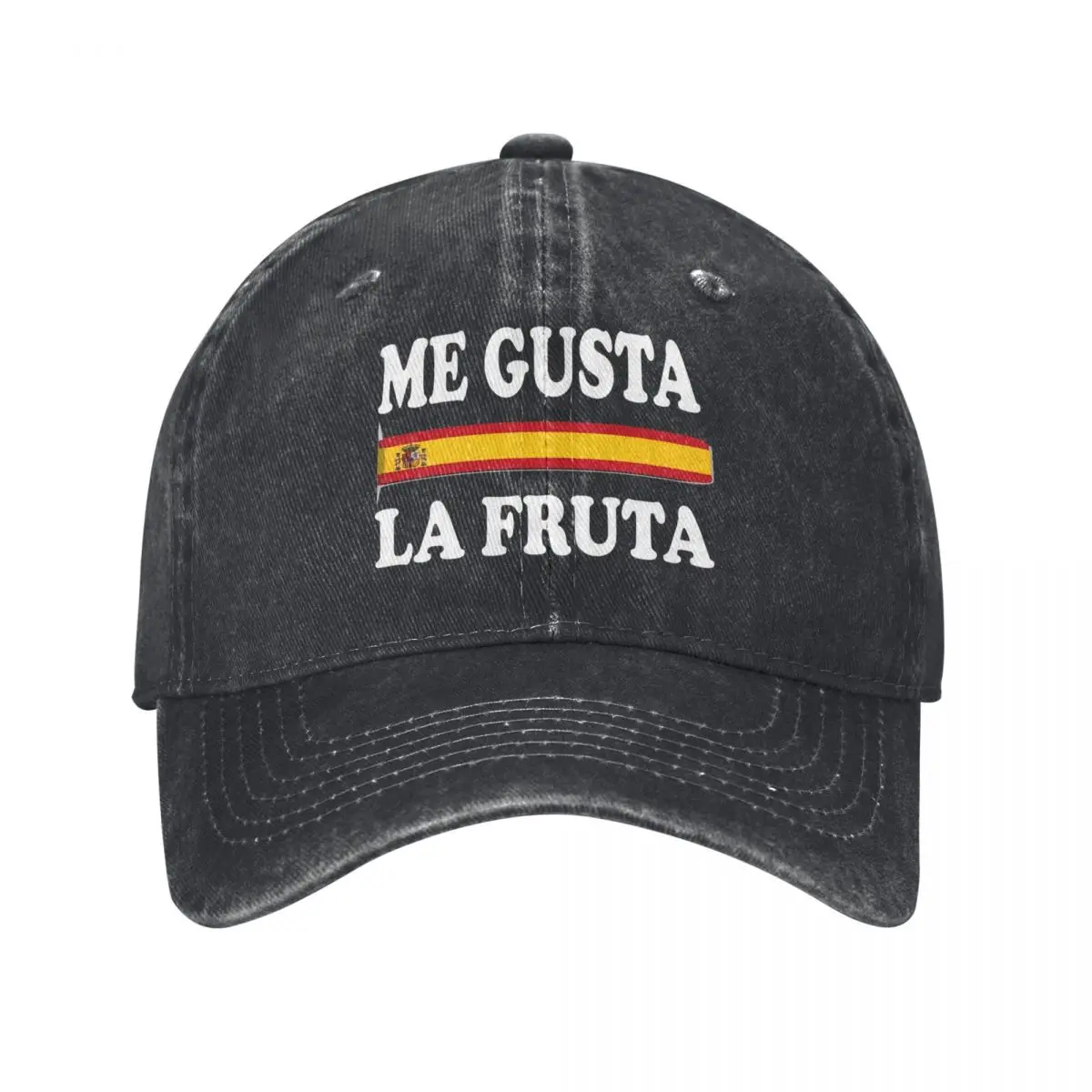 

Me Gusta La Fruta Baseball Cap Casual Distressed Denim I Like Fruits Spanish Meme Snapback Hat for Men Women Outdoor Golf Cap