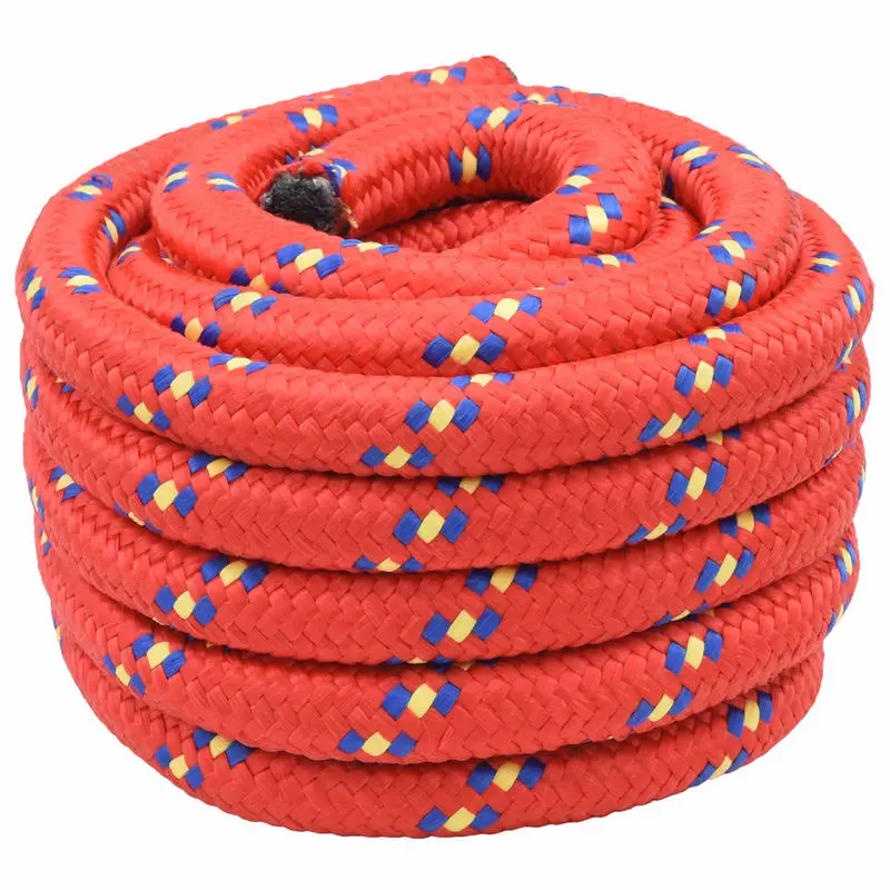 Corde de bateau 50 m 3 Rouge PP, corde en fibre tressée robuste et résistante à l'usure pour le jardin, l'artisanat, les jouets pour animaux, l'emballage, l'extérieur et le bricolage