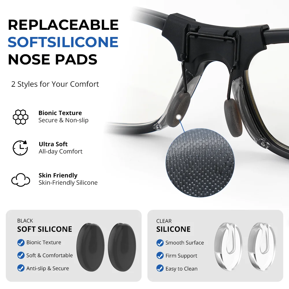 HIBloks Eyeglass Nose Pads For Ray-Ban Meta Blayzer Optics RW7001 (Gen2) M&L Smart Glasses Silicone Anti Slip Clip view 2
