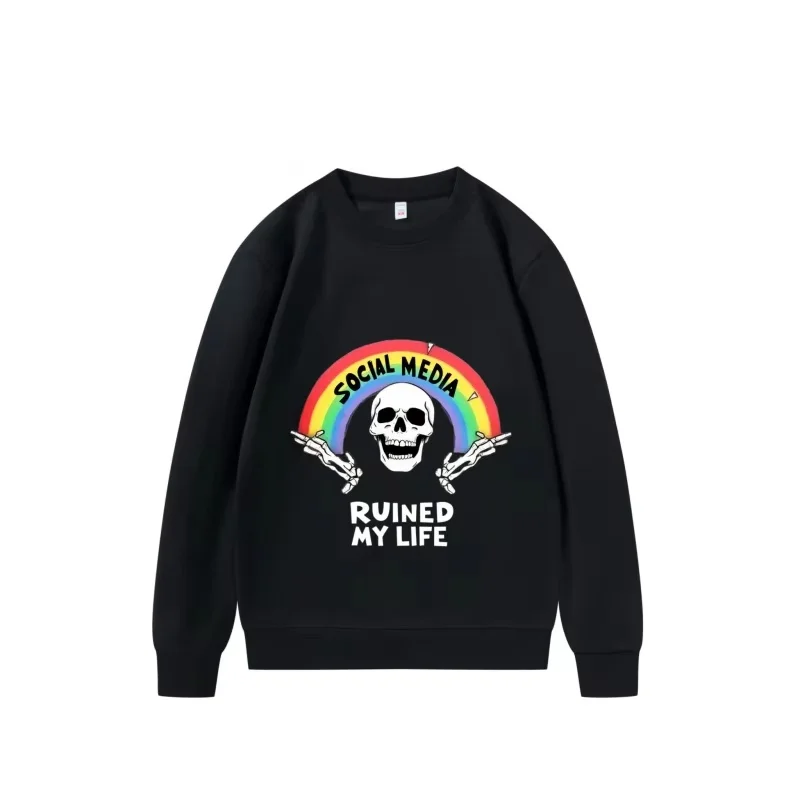 

Бесплатная доставка из США, 250 г, тяжелый свитшот с круглым вырезом, 2026, свободный крой, уличный пуловер с круглым вырезом большого размера