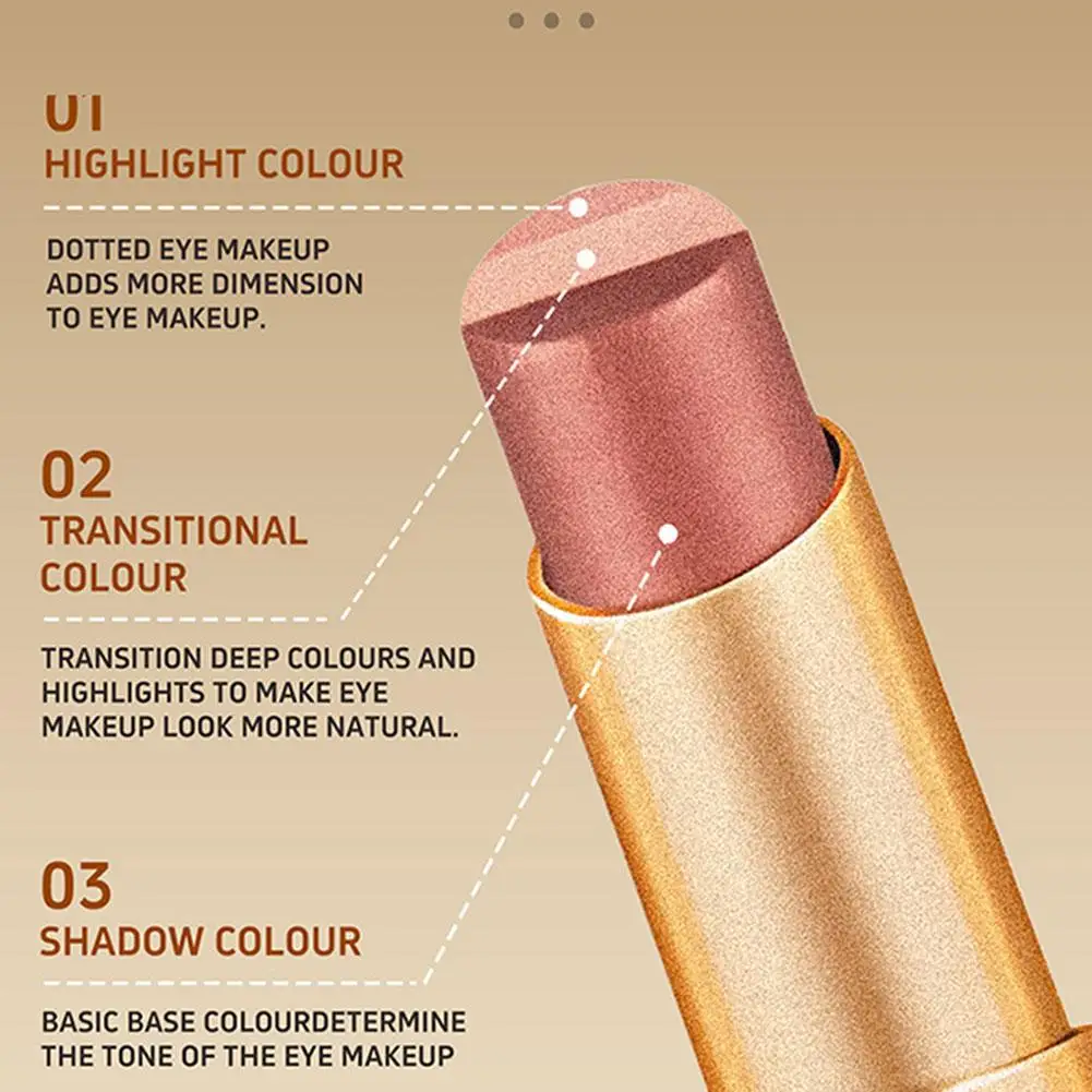 Stick Langdurig Niet vuil Voor Luie Beginners Drie Kleuren Parelmoer Geleidelijke Oogschaduw Stick Glanzende prachtige Oogschaduw