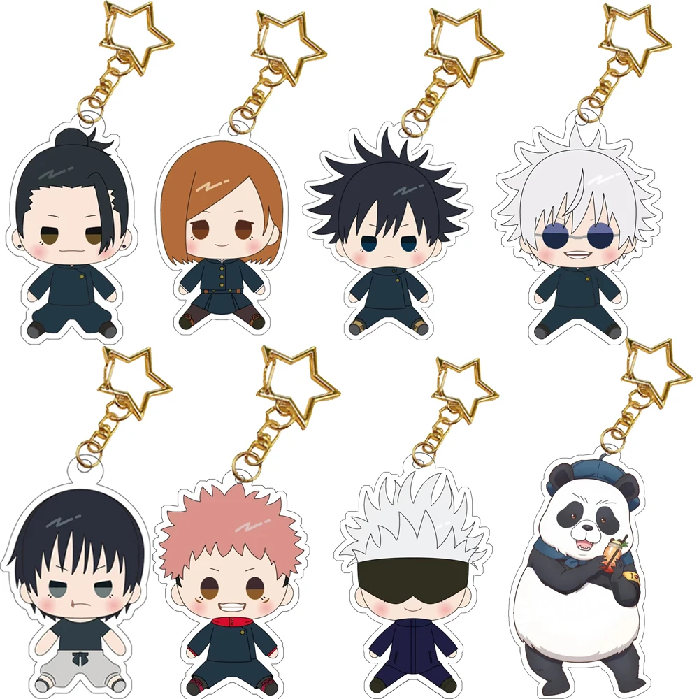 Anime Jujutsu Kaisen Satoru Gojo Fushiguro Megumi Geto Suguru Itadori Yuji Nanami Kento Acrylic Keychain DIY Bag Pendant 5cm