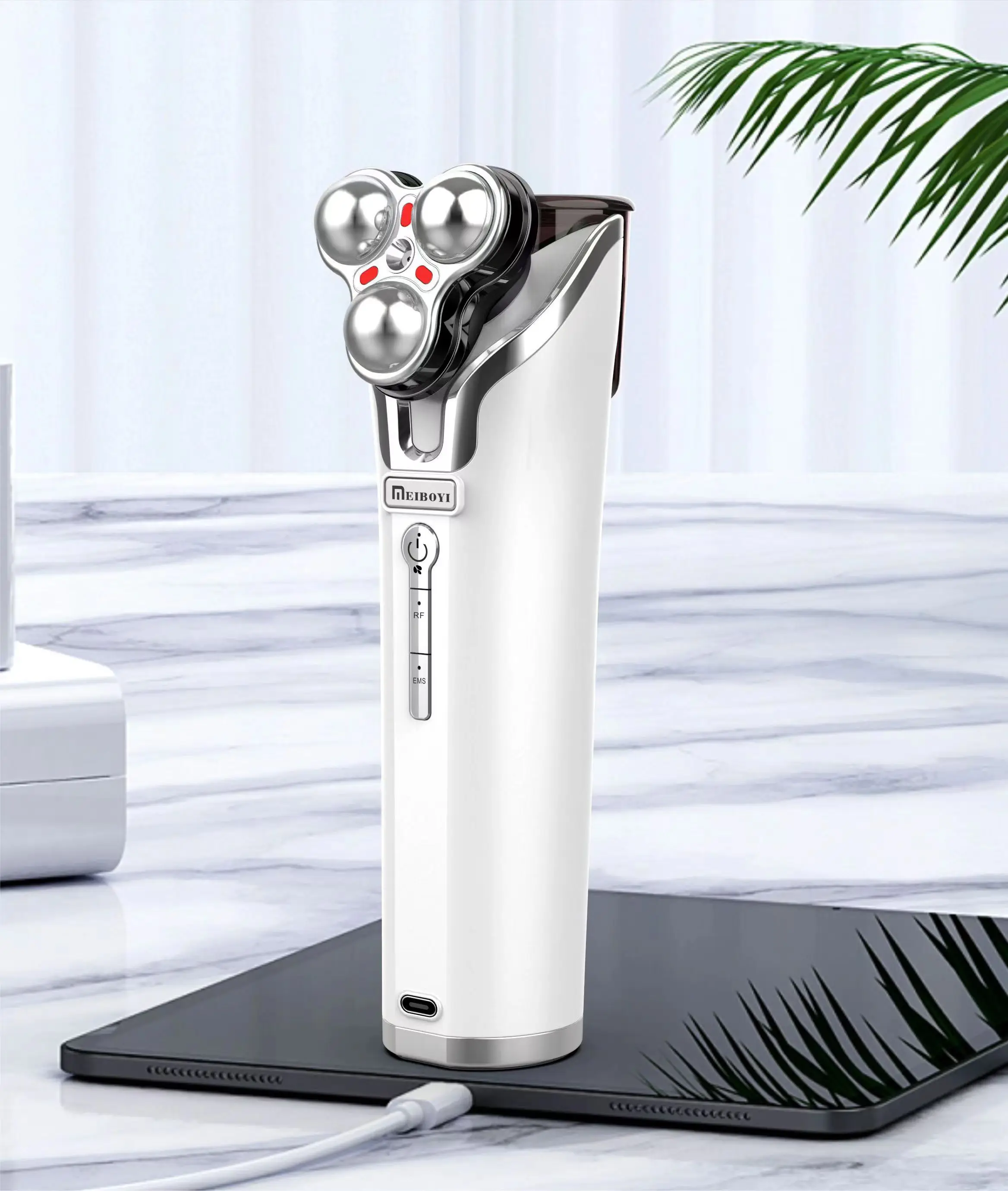 

EMS Microcurrent Heating Oxygen Injection Nano Spray Moisturizing Anti-aging Beauty Jade Face Massager Machine Home Use