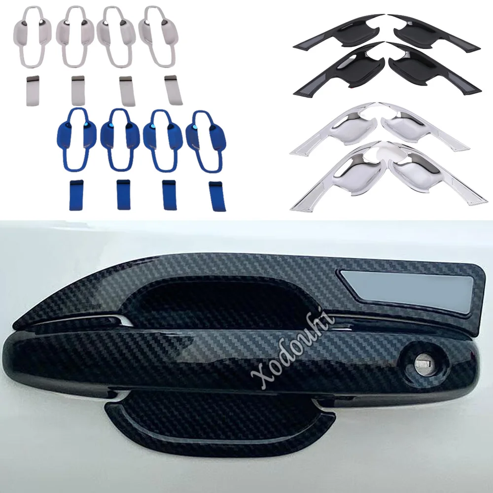 

ABS Plastic Steel Car Door Handle Bowl Cover Armrest Handrail Trim Auto Exterior Accessories For Ford Focus 2019 2020 2021 2022