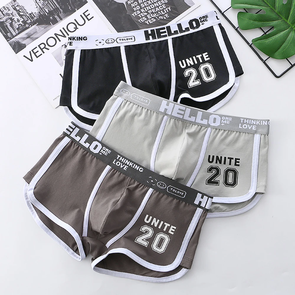 3 Teile/paket 100% Baumwolle Unterhose Männer Komfortable Große U Typ Gabelung Atmungsaktive Mesh Schlüpfer der Männer Mode Brief Boxer hombre
