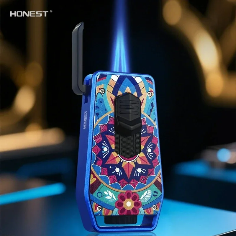 

HONEST Windproof Direct Charge Lighter Metal Material Inflatable Ignition Point Smoking Moxibustion Cigar Accessories Wholesale