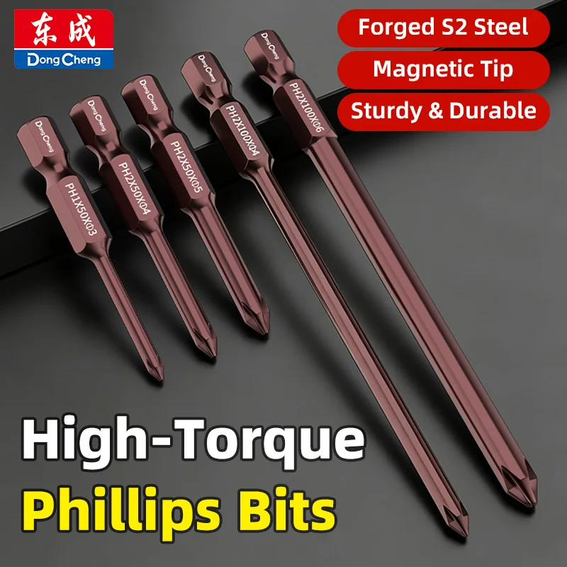 Phillips Screwdriver Bits S2 Steel Strong Magnetic 1/4 Hex Shank PH00 PH0 PH1 PH2 Slotted Anti Rust Corrosion Resistant Set