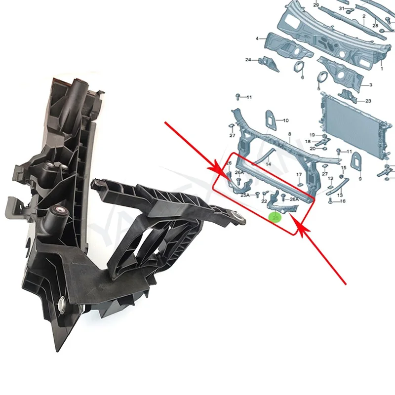 For Audi Q5 2009 2010 2011 2012 2013 2014 2015 2016 2017 Front Headlamp Headlight Bumper Support Bracket Mount