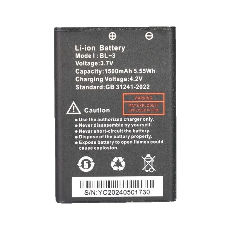 New BL-3 3.7V 1500mAh Walkie Talkie Battery for Baofeng BF-UV-3R/UV-3R Plus BF-R5 BF-T6 BF-T7 BF-T7D BF-C5 Rechargeable Battery