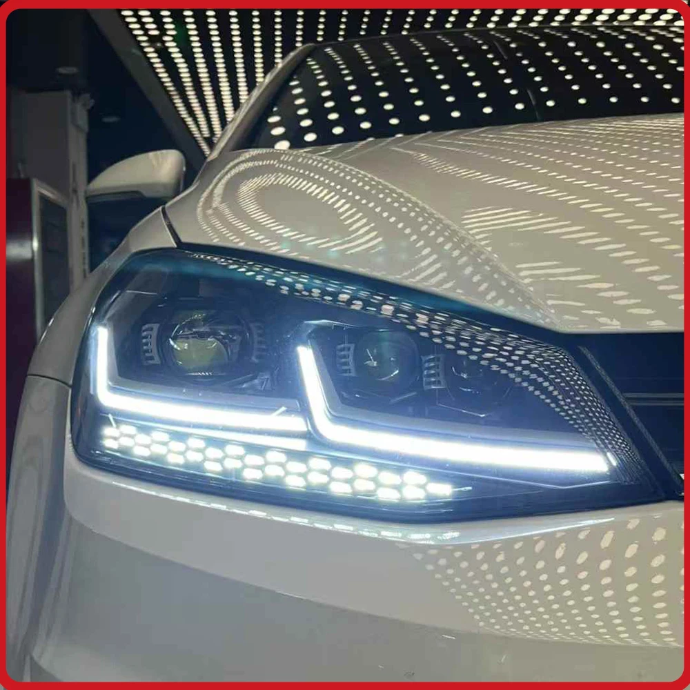 

For Volkswagen Golf 7 MK7 5G 2013-2017 Halogen Upgrade 3 Lens LED Headlights Assembly Dynamic Startup Streamer Turn Signal Light