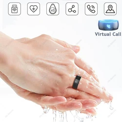 New NFC Smart Ring 2024 Virtual Call 128GB Health Detection Sleep Recording SOS Call Sports 5ATM Waterproof Smartring Chip Key