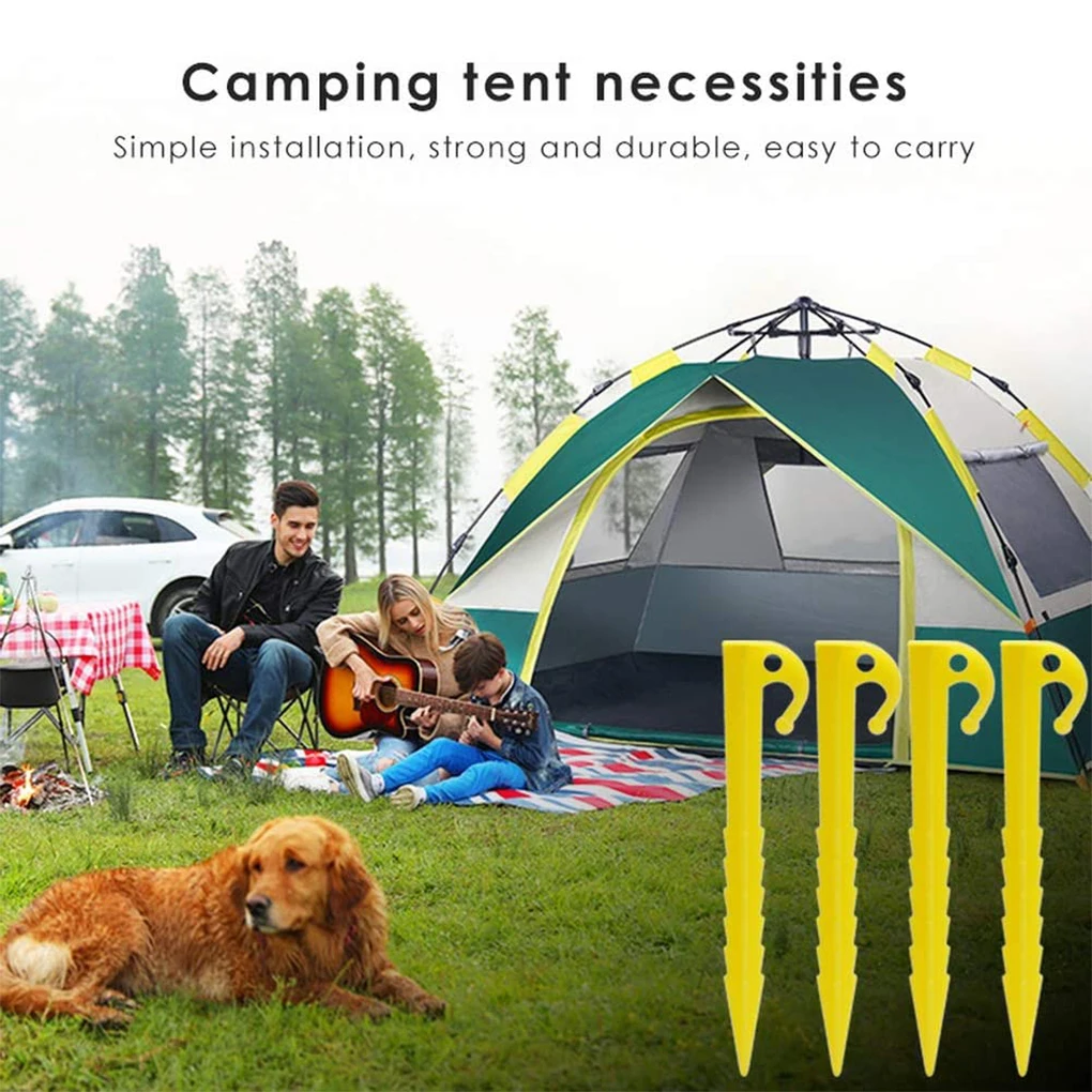 20PCS Plastic Tent Hook Stakes Screw Anchor Shelter Tent Stakes Pegs Ground Support Nails Peg Camping Tents Accessories