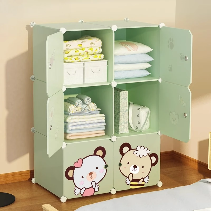 

Green Stackable Wardrobe Layered Detachable Storage Foldable Wardrobe Plastic Bathroom Szafy Do Sypialni House Accessories