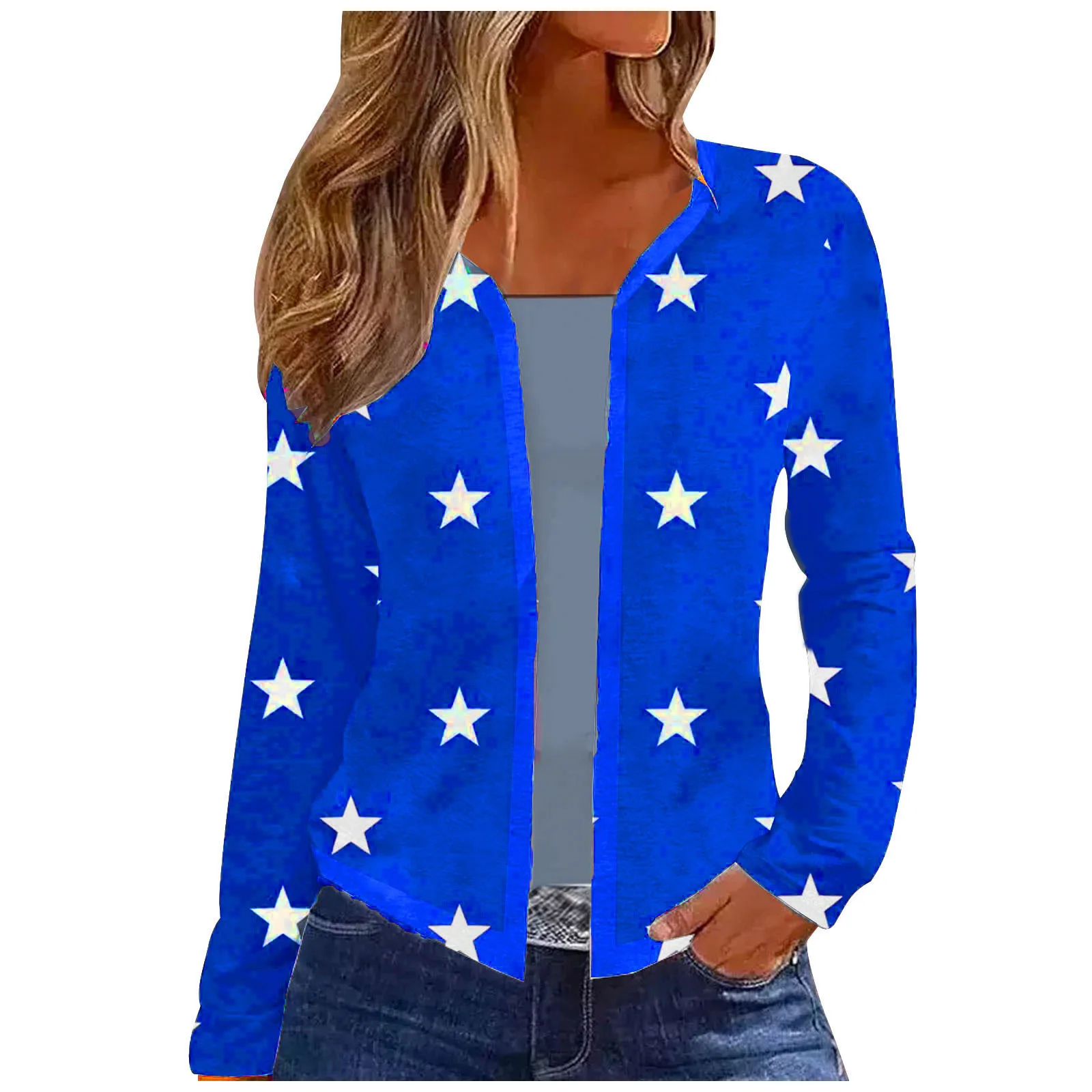 

Amazon AliExpress Cross border Spot Star Plant Pattern European and American Loose Style Creative Fashion TopWL6