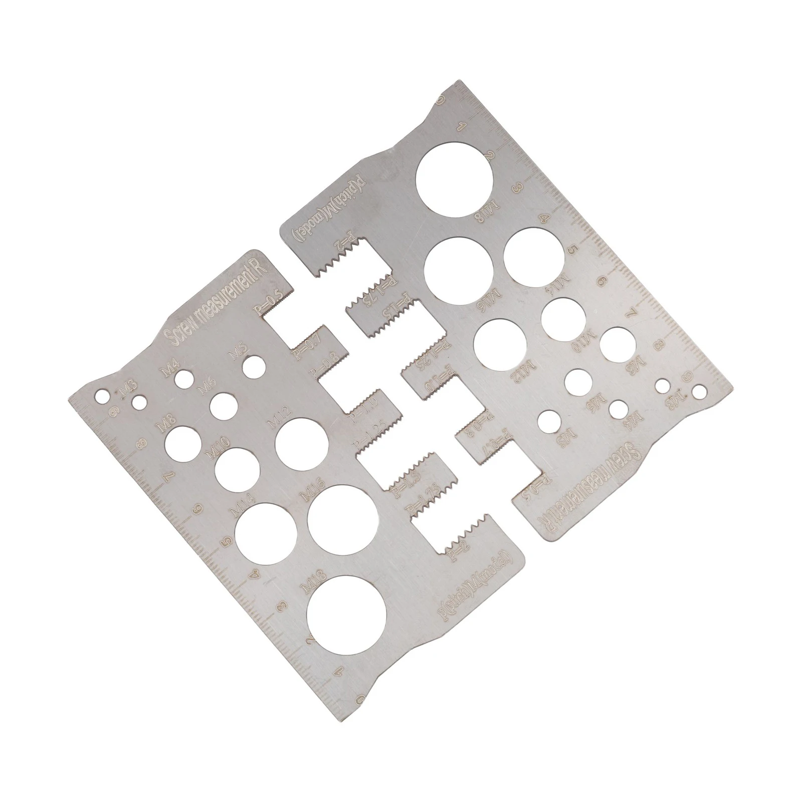 Portable Ruler Screw Pitch Gauge Reliable Performance For Repairs User-Friendly Design Silver Finish For Screw Measurements