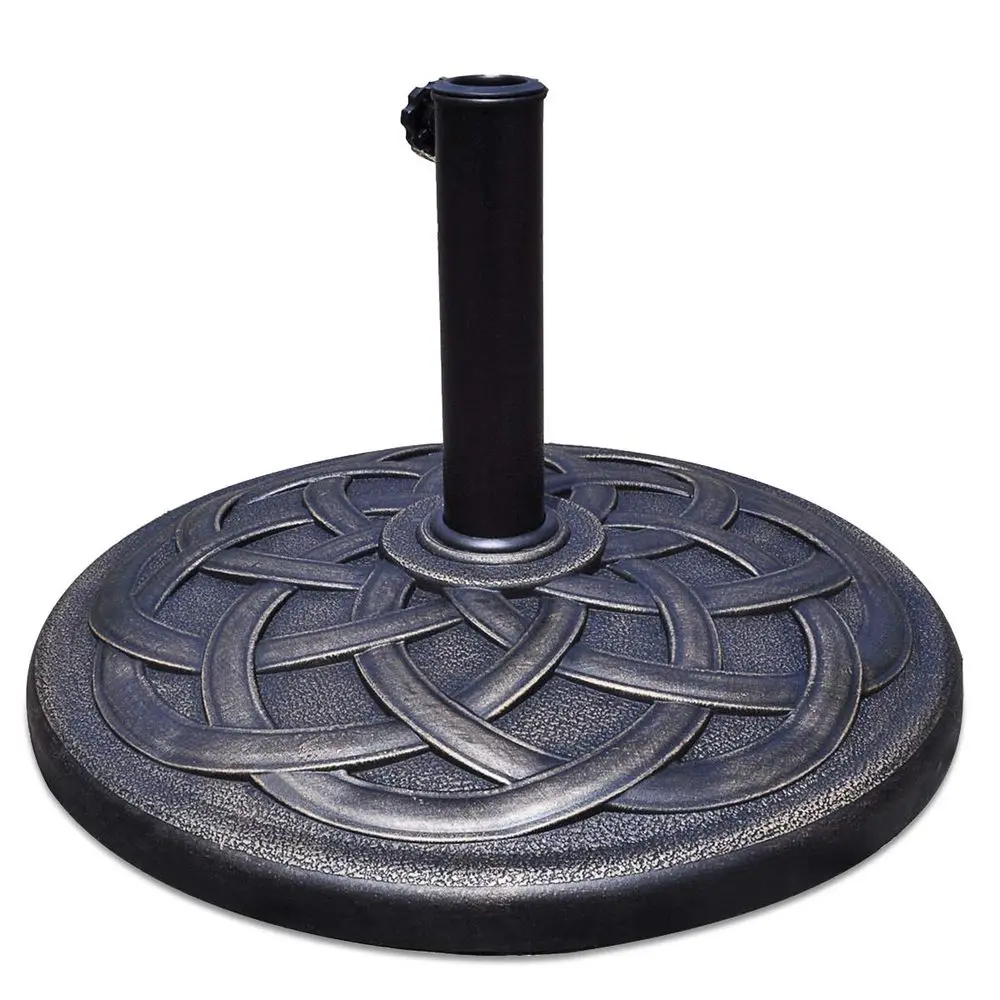 

43lbs Patio Market Umbrella Base, Heavy Duty Outdoor Stand, Cast Iron Umbrella Holder for Garden Beach, Classic Round Umbrella