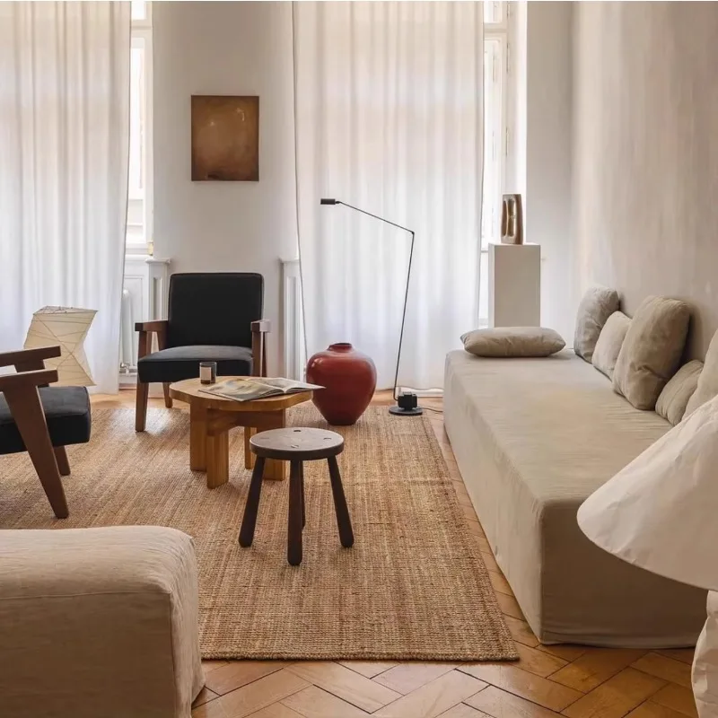 Solid wood single-seat sofa chair, Nordic retro design living room, balcony recommended in the middle of this century