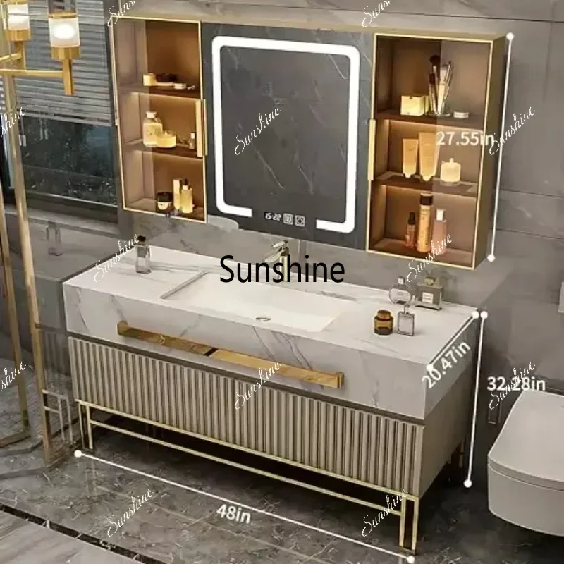 YYHot Selling Style Washroom Luxury Wall Vanities Cabinets Cabinet Washbasin Bathroom Home Furniture