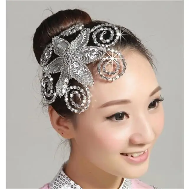 Dance Headdress Performance Latin Dance Accessories Tango Costume Professional Competition Adult Children Headband Decoration