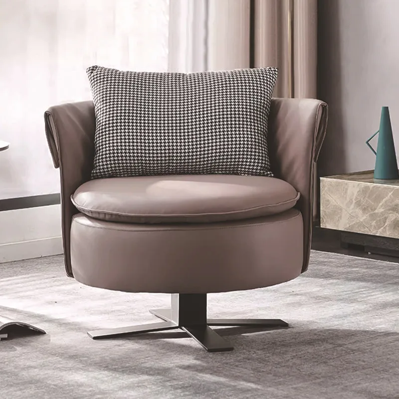 Minimalist single sofa rotating light luxury living room balcony leisure chair designer simple modern lazy single chair
